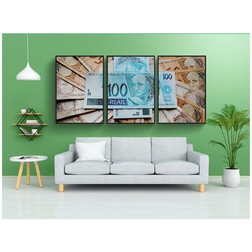 фото Набор модулных постеров для интерьера "бюллетени, деньги, настоящий" 60x90 см. в тубусе, без рамки lotsprints