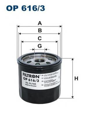 Масляный фильтр Filtron OP616/3