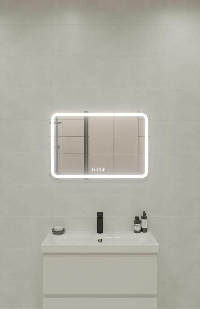 Зеркало с подсветкой 80x55 Cersanit LED 050 design pro холодный/теплый cвет 63546 - фотография № 16