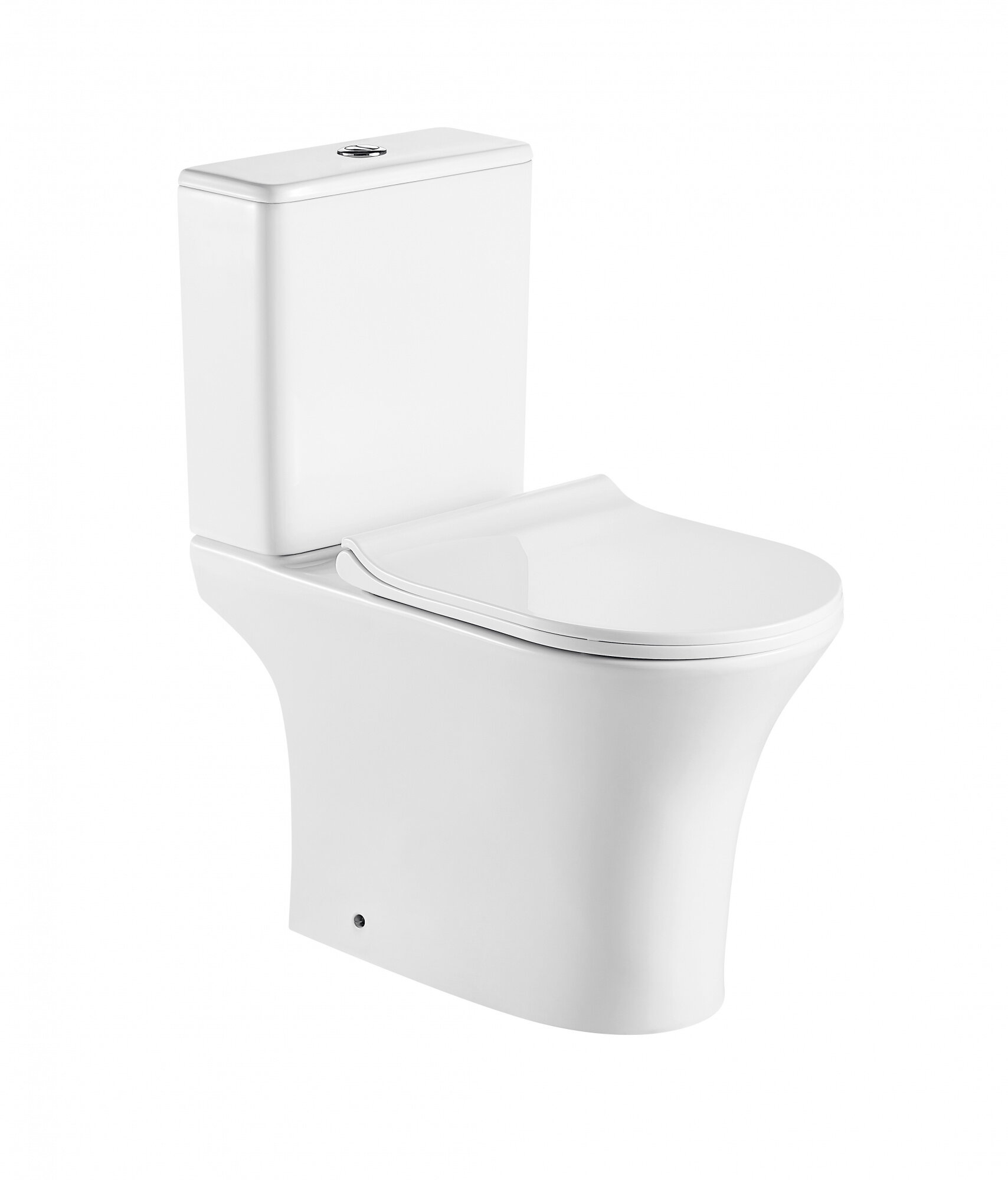 фото Унитаз-компакт напольный Azario Fretta Round безободковый смыв сид. дюропласт микролифт AZ-1217+AZ-1216-G