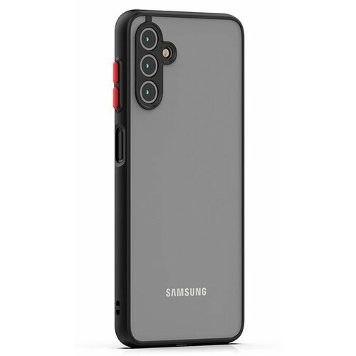 Накладка пластиковая матовая для Samsung Galaxy A04S A047 / Samsung Galaxy A13 5G с силиконовой окантовкой чёрная накладка пластиковая для samsung galaxy a35 5g с силиконовой окантовкой прозрачная