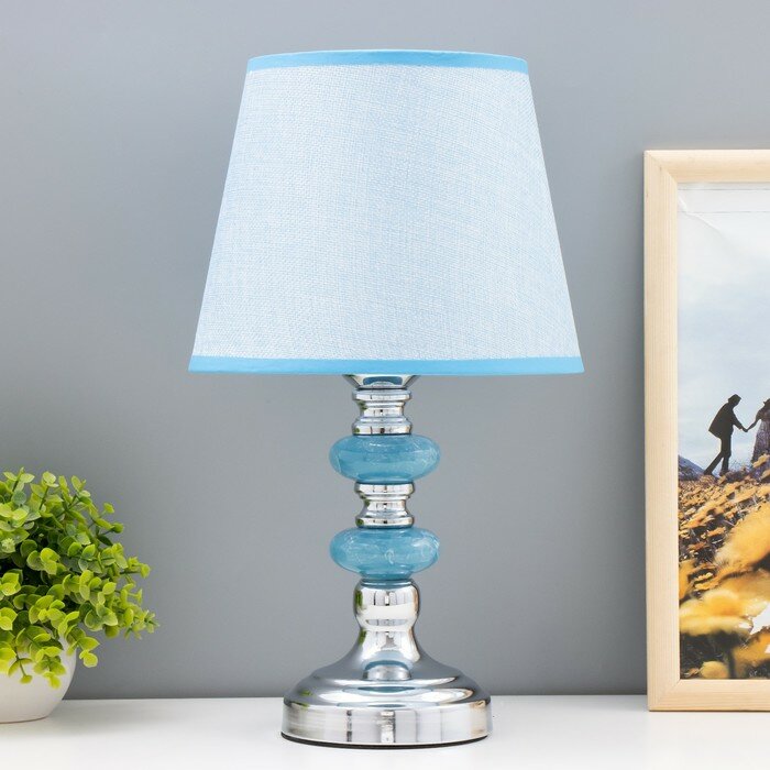 фото Лампа настольная "Аквамарин" 1x60Вт E27 синий 22х22х42 см 9577630
