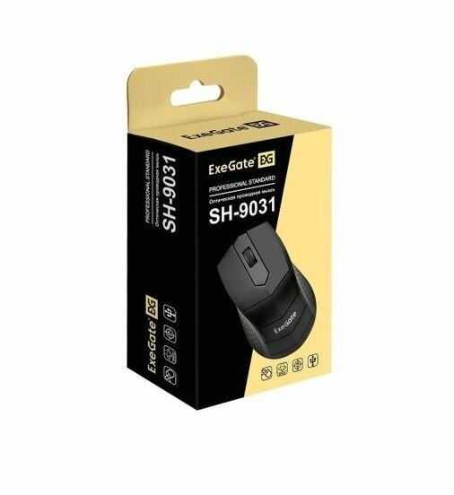 Exegate EX280438RUS Мышь Exegate SH-9031 <black, optical, 3btn/scroll, 1000dpi, USB> - фото №8