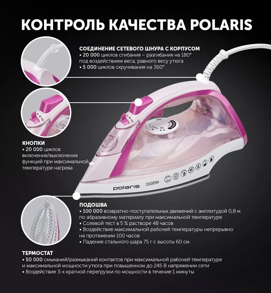 Утюг Polaris PIR 2668AK Pink - фотография № 9