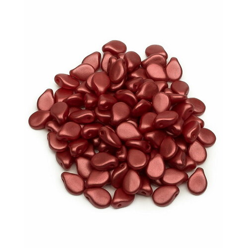 Стеклянные чешские бусины, Pip Beads, 5х7 мм, цвет Alabaster Pastel Dark Coral, 100 шт.