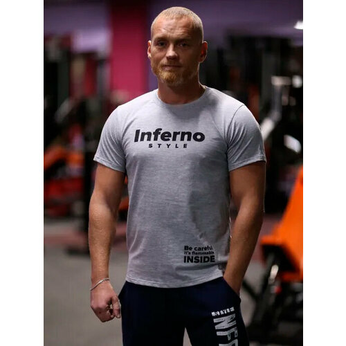 фото Футболка inferno style, размер l, серый