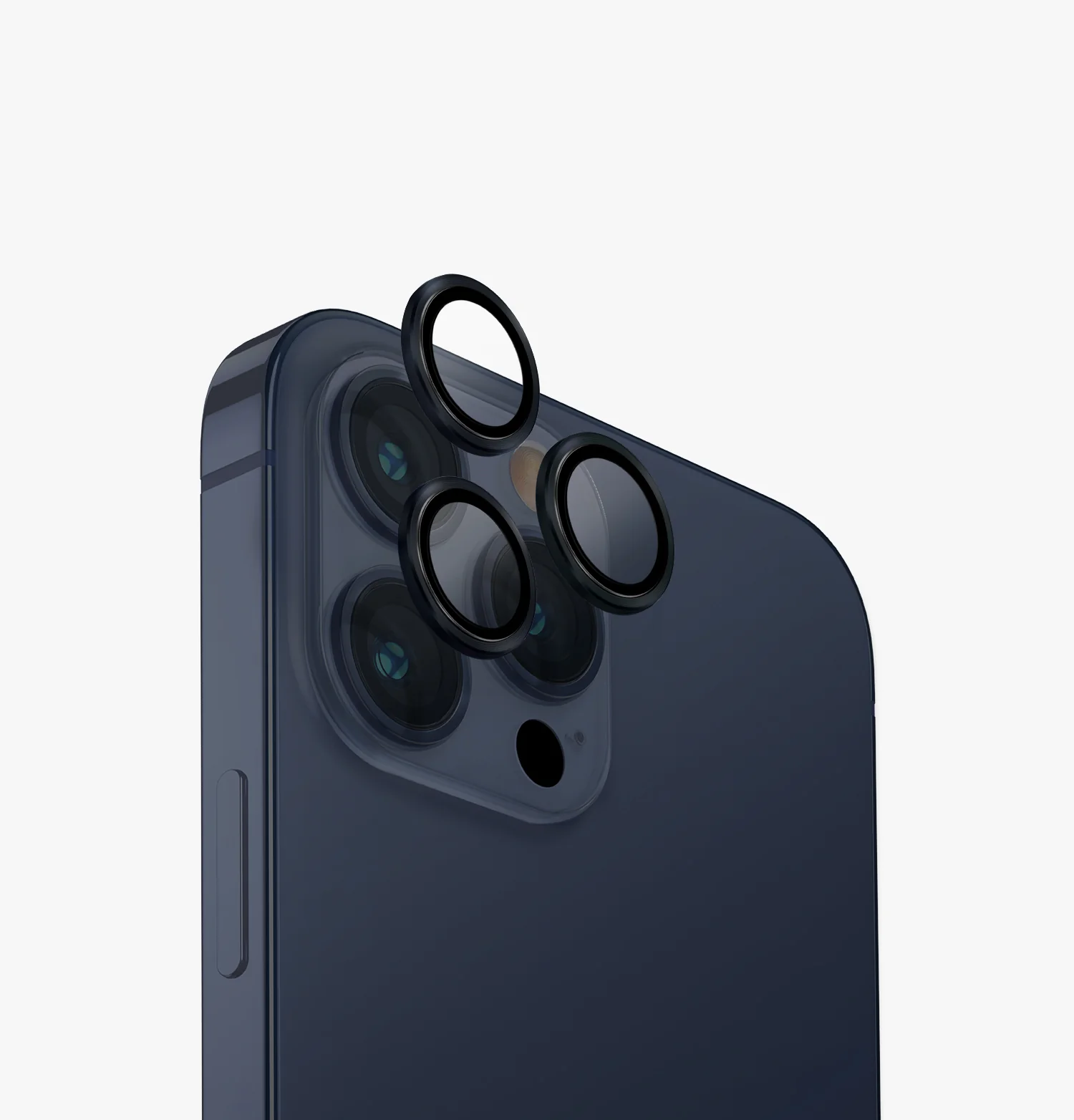 Защитное стекло Uniq Optix Camera Lens protector Aluminium (3 шт.) 0.25 мм для камеры iPhone 15 Pro Max Dark Blue