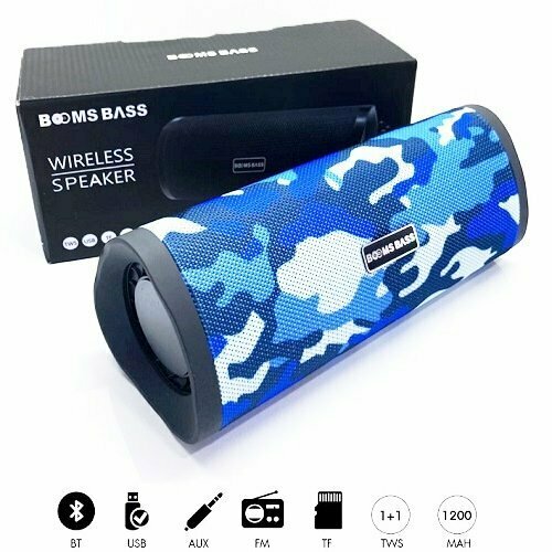 Портативная колонка AR BOOMS BASS L24 Синий камуфляж 165000₽