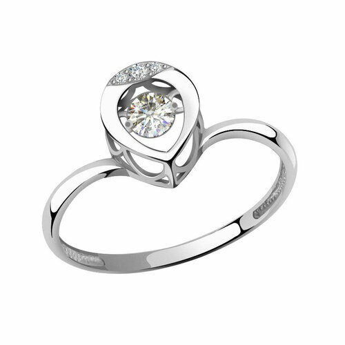 фото Кольцо diamant online, белое золото, 585 проба, фианит, размер 18