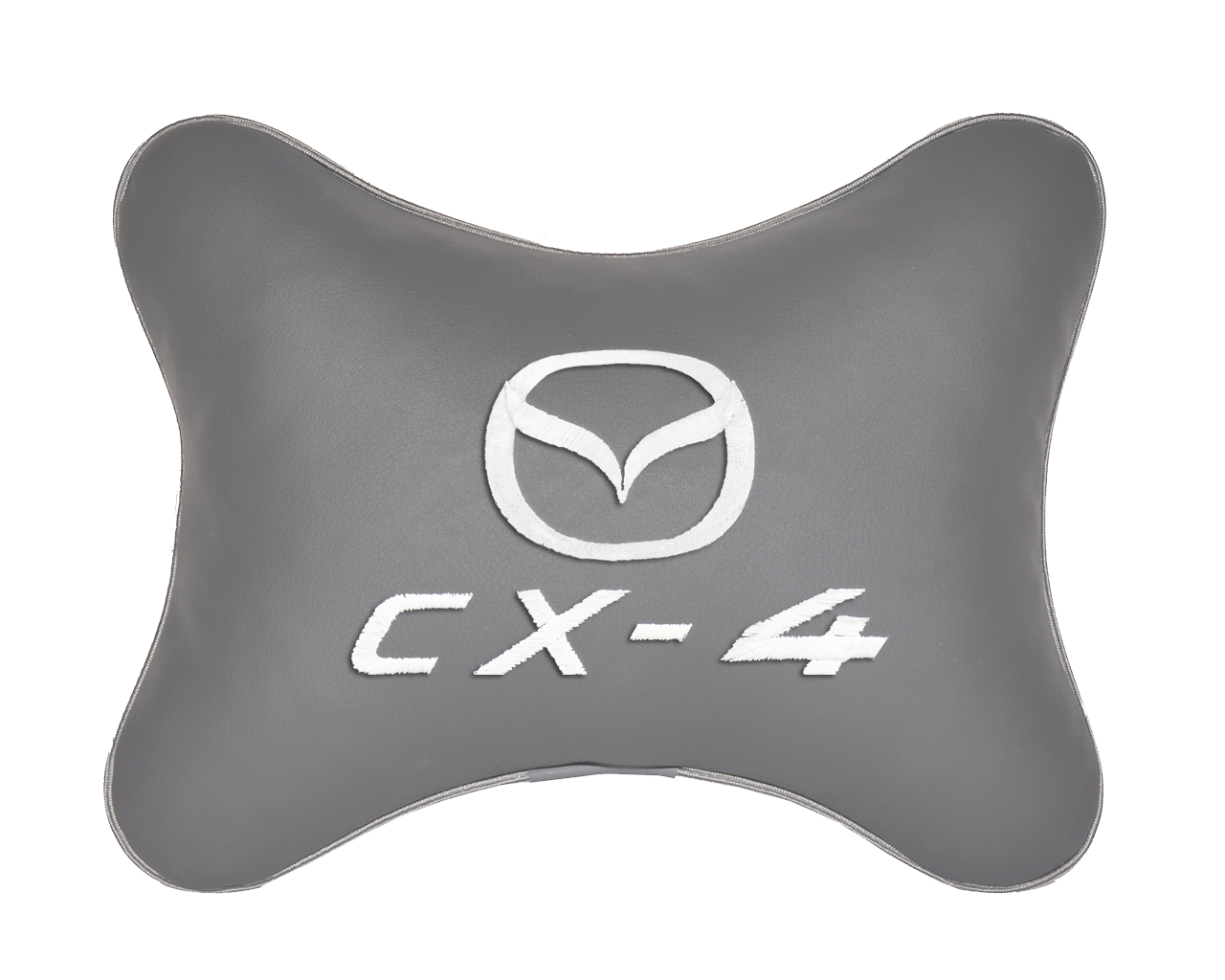 Подушка на подголовник экокожа L.Grey с логотипом автомобиля MAZDA CX-4