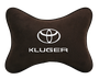 Подушка на подголовник алькантара Coffee с логотипом автомобиля TOYOTA KLUGER