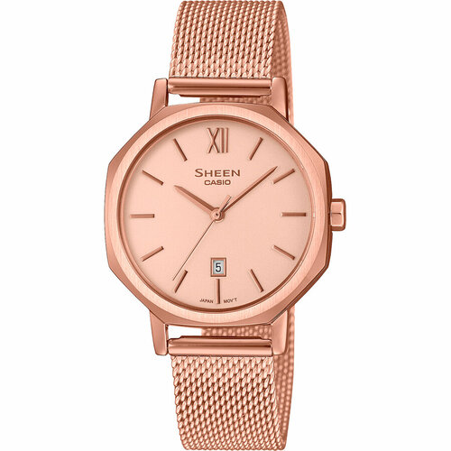 фото Наручные часы casio sheen, золотой, розовый