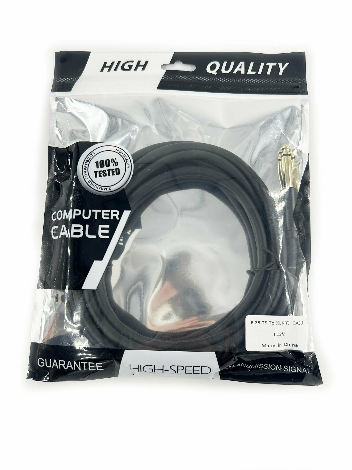 Шнур 6.35мм штекер моно - XLR гнездо PLATINUM (3 метра) — фото 1