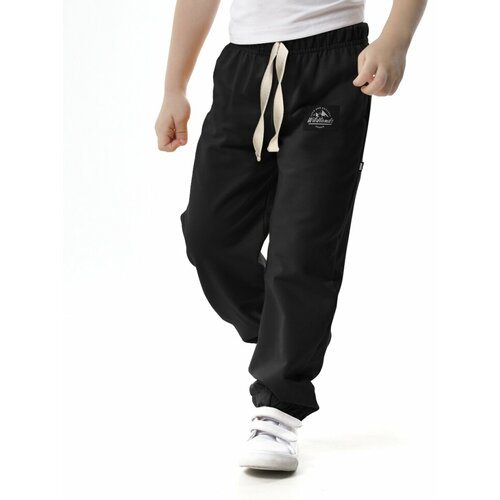 фото Брюки mini maxi, размер 98, черный, бежевый