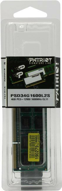 PATRIOT DDR3 SO PSD34G1600L2S 4GB - фото №9