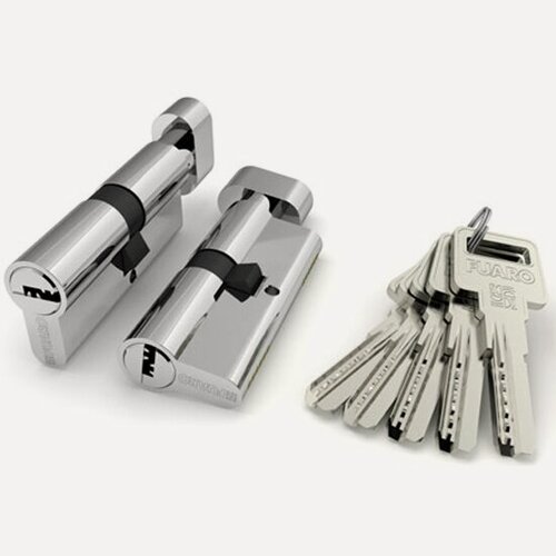 Изображение товара Цилиндровый механизм Fuaro (R602) R 6002 Knob 100 (45+10+45) CP хром 5Key с вертушкой