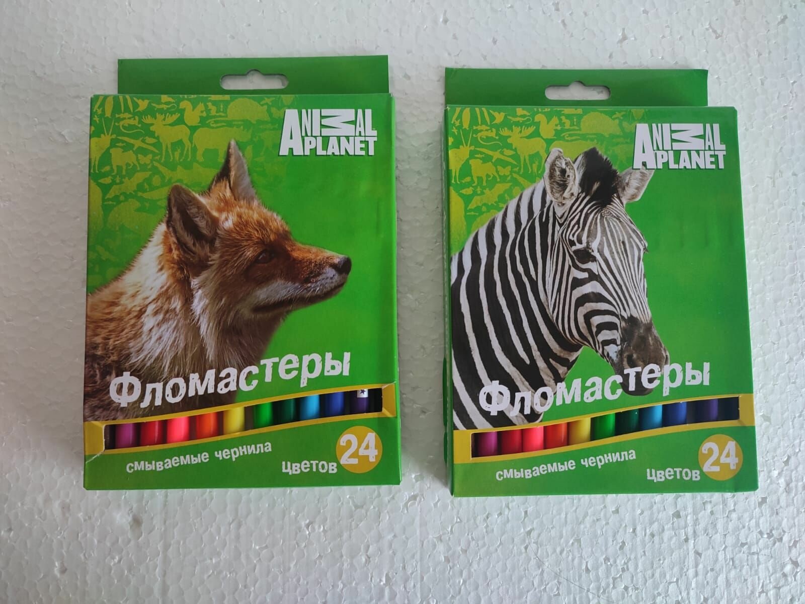 Набор фломастеров, 24 цвета, вентилируемый колпачок, Animal Planet, 2 дизайна