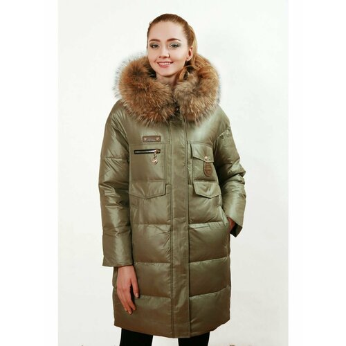 Пуховик VO-TARUN, размер M, зеленый, серый