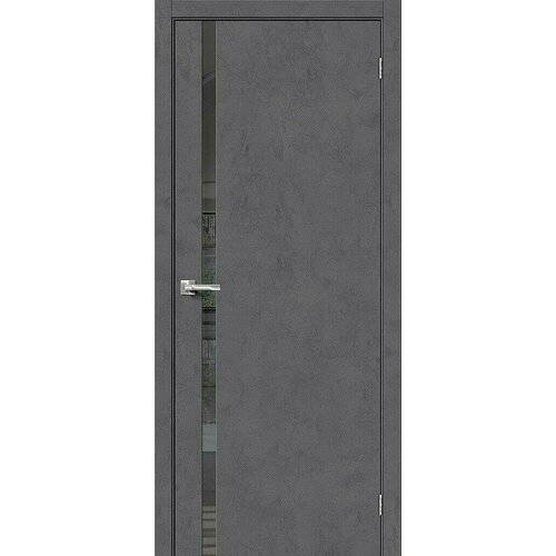 Дверь Браво-1.55 Slate Art Mirox Grey Mr.Wood Браво, Bravo 200*80 + коробка и наличники