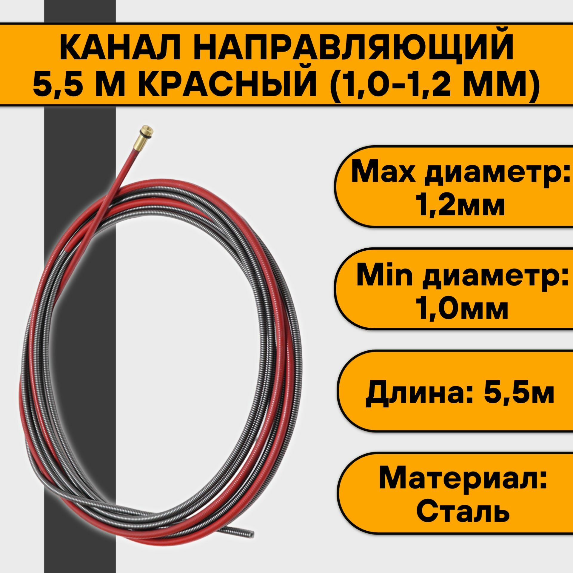 Канал направляющий 55 м красный (10-12 мм)