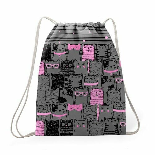 Мешок для обуви 435 х 360 мм Stavia плотность 600D с водоотталкивающей ПУ-пропиткой Кошачья семейка 1032₽