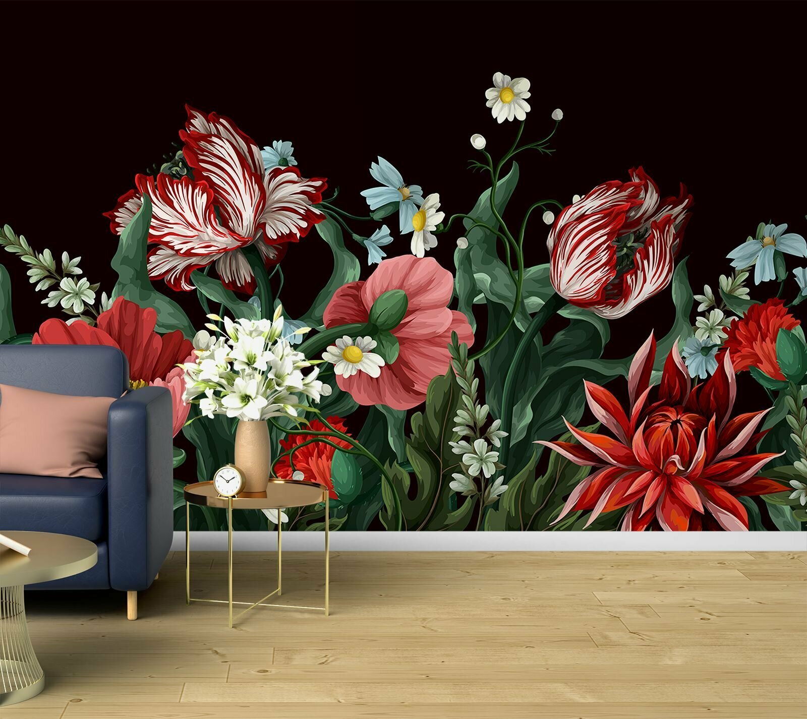 Фотообои 3d на стену флизелиновые Luxury Walls AM11704 Цветы 400х270 см