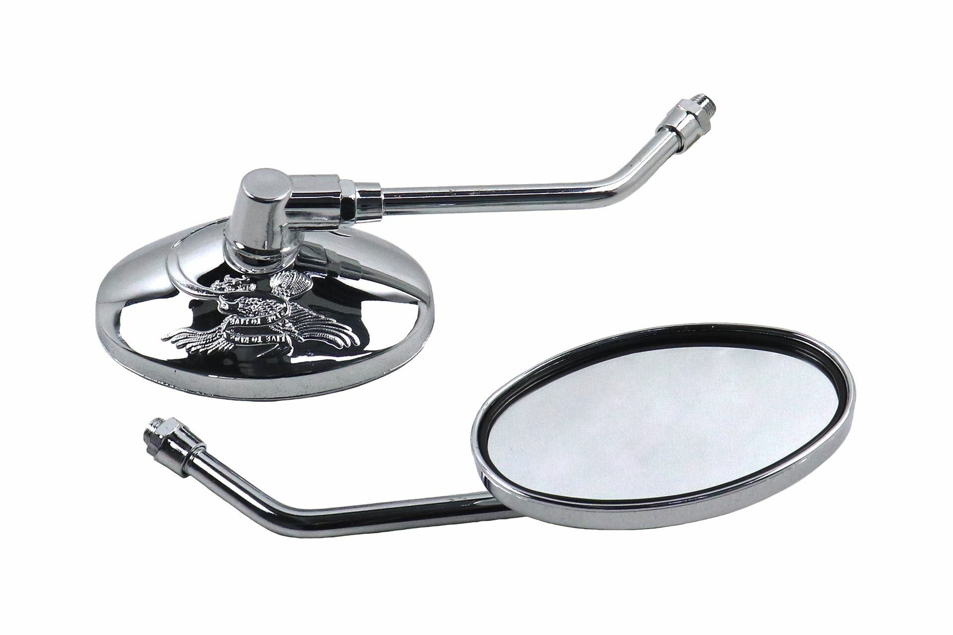 фото Зеркала (101) овальные маленькие, под хром, с рисунком d 8 mm