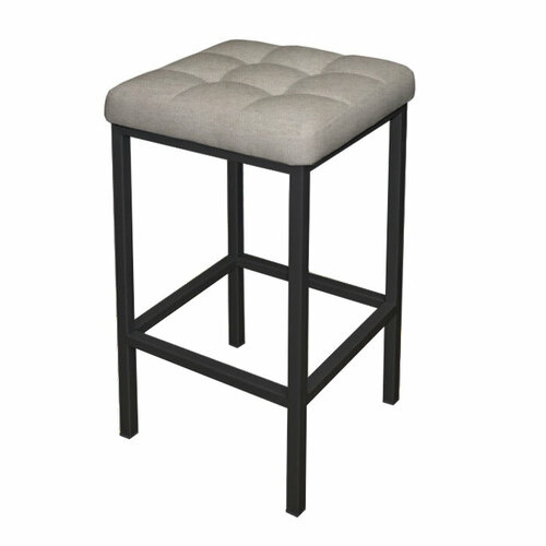 Табурет ДП-мебель полубарный Камелот 2К Канди сильвер/Черный матовый ДП15784