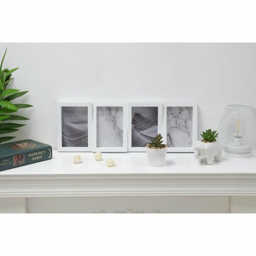 Фоторамка на 4 фотографии 10х15 см полипропилен цвет белый 559₽