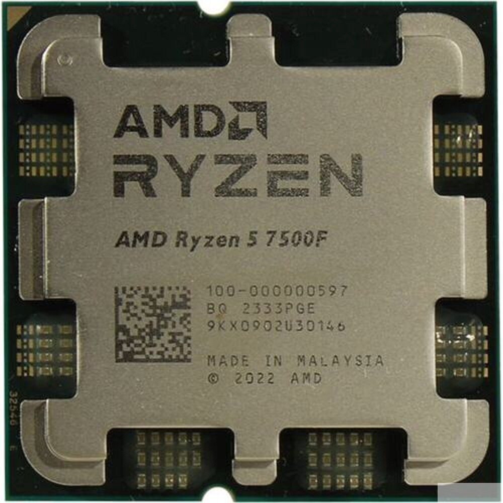 Процессор AMD Ryzen 5 7500F, сокет AM5, 6 ядер, 37 ГГц, 12 потоков, 65Вт OEM