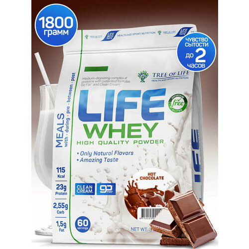 LIFE WHEY 1800 gr, 60 порции(й), горячий шоколад life protein 1800 gr 60 порции й манго