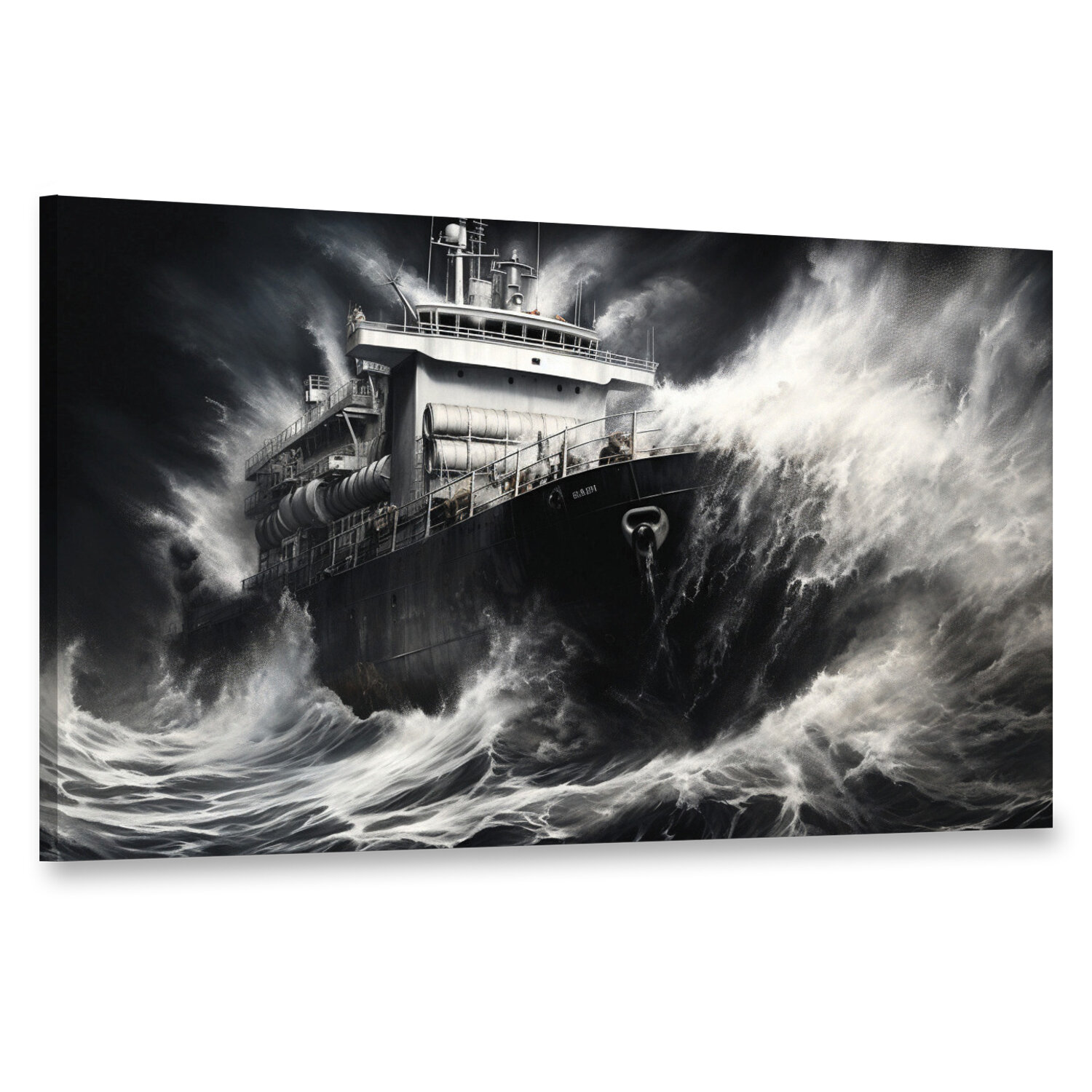 Интерьерная картина 100х60 "Корабль в волнах"