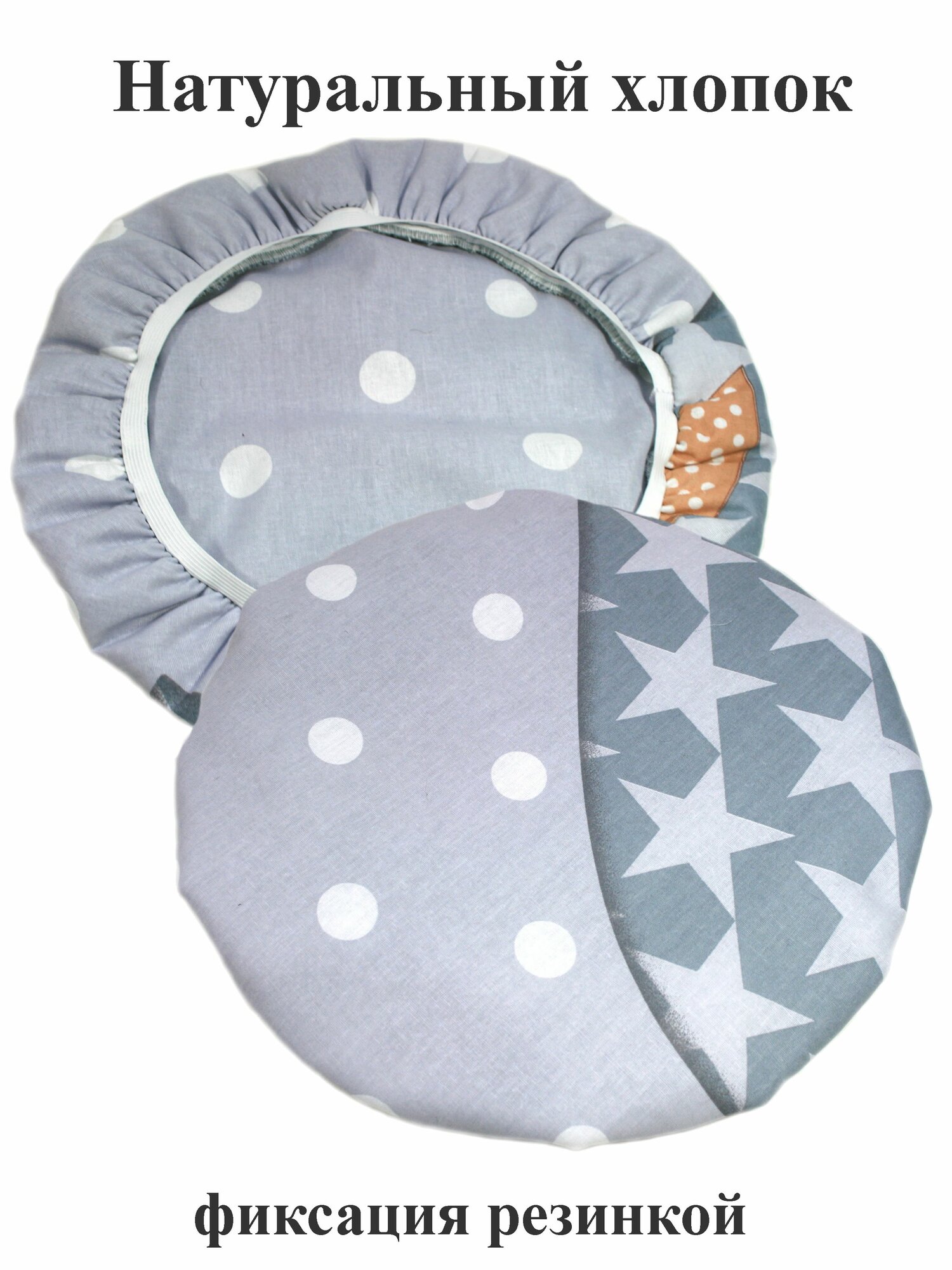 фото Чехол на табурет, пуф, туристический стул с размером сиденья 38-43 см, хлопковый - 1 шт. Мягкая форма. Тефия.