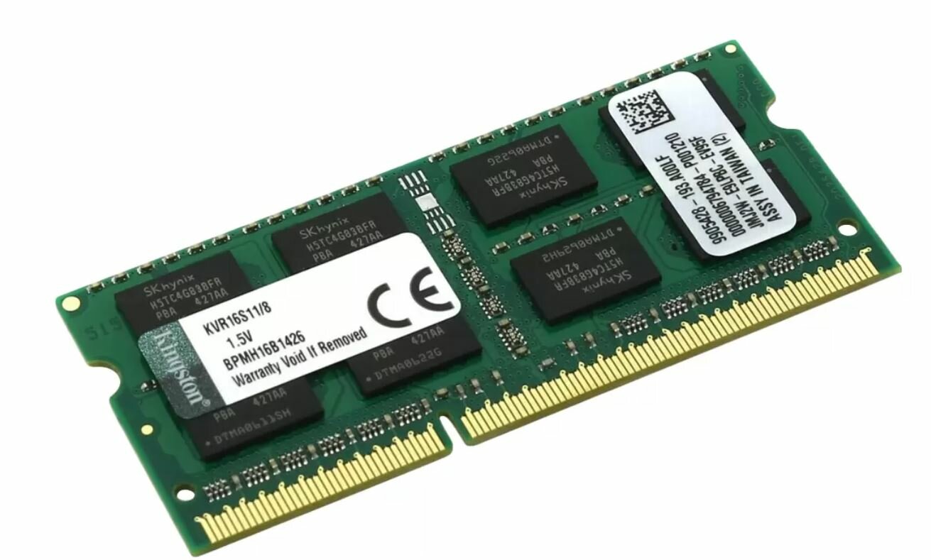 Оперативная память Kingston Value 8 ГБ DDR3 1600 МГц SODIMM CL11 (KVR16S11/8WP)