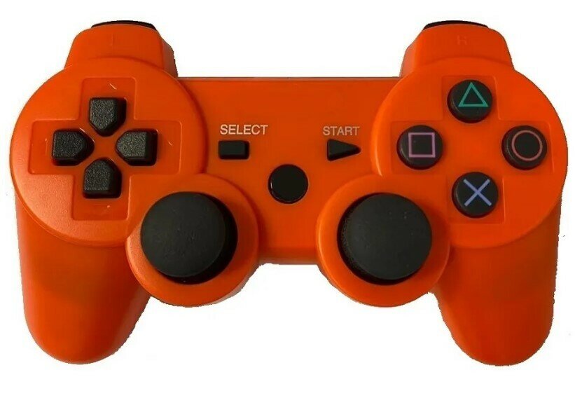 Беспроводной геймпад для Playstation 3, цвет оранжевый. Совместимый с PS3