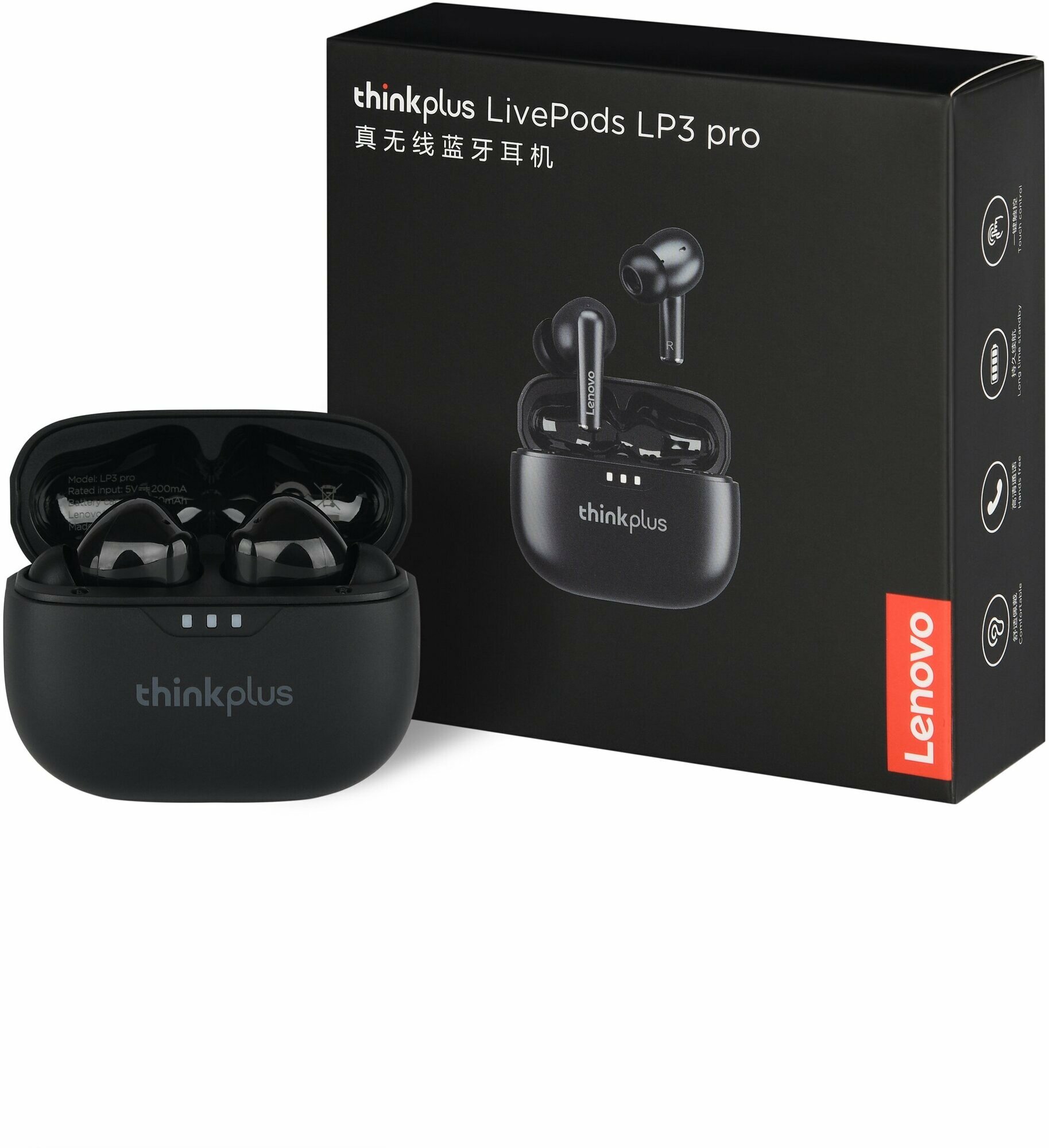фото Беспроводные наушники Lenovo Thinkplus Live Pods LP3 Pro чёрные