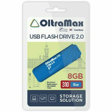 Накопитель USB 2.0 8GB OltraMax 310 синий - фото №2