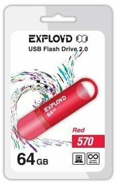 USB флэш-накопитель (EXPLOYD 64GB 570 красный [EX-64GB-570-Red])