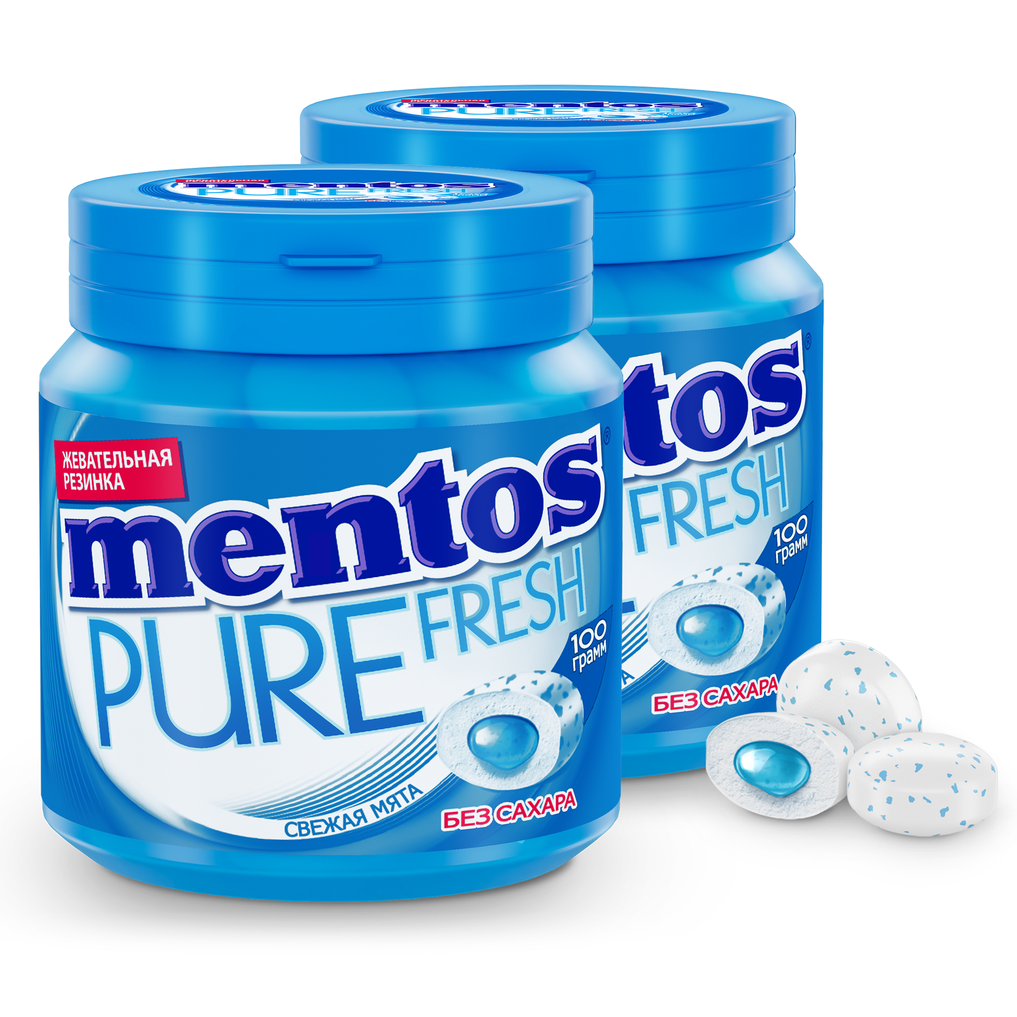 Жевательная резинка Mentos Pure Fresh Свежая мята, 2 шт по 100г