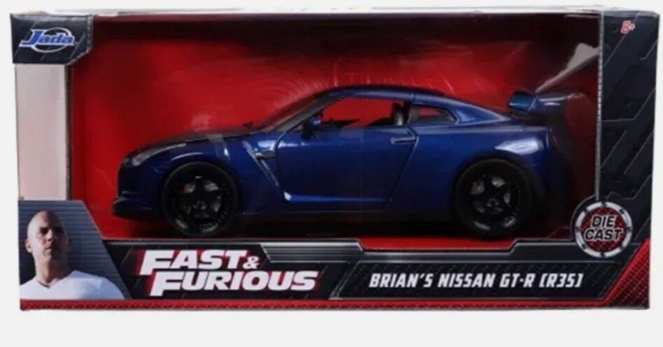 Машинка Fast and Furious Jada 1:24, 2009 Nissan Ben Sopra Gt-R R35-Free Rolling 97036