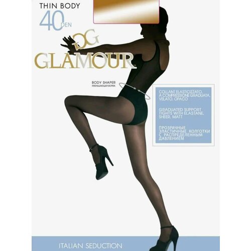 Колготки Glamour Thin Body, 40 den, размер 3/M, бежевый колготки glamour thin body 40 den размер 3 черный