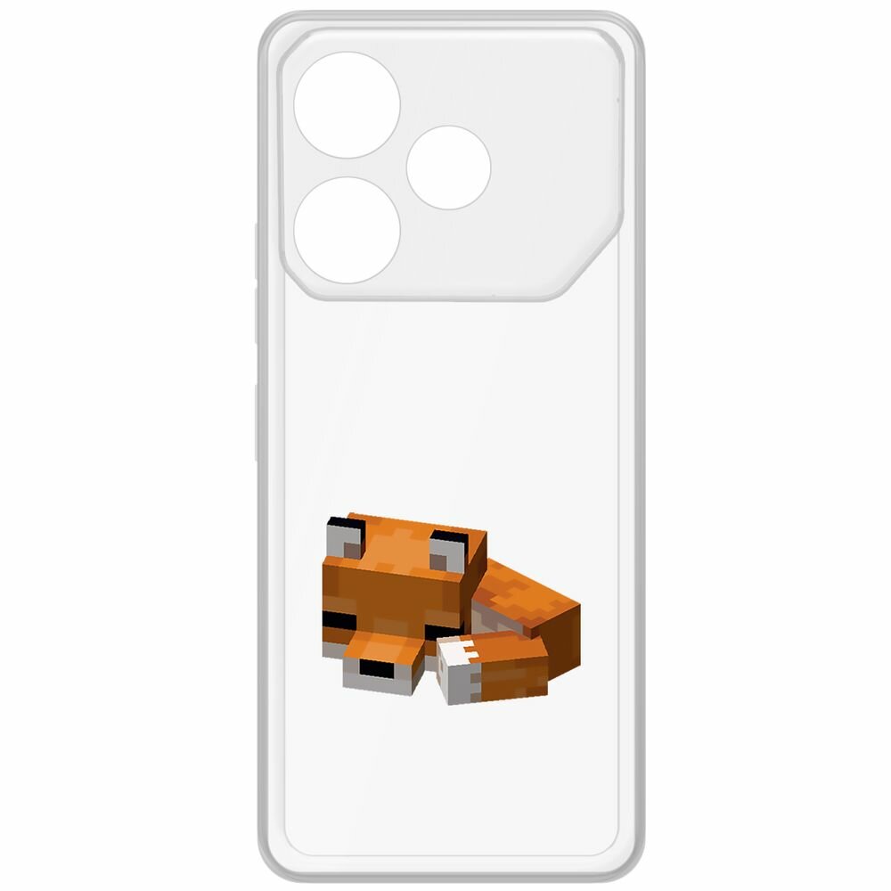 Чехол-накладка Krutoff Clear Case Minecraft-Спящий Лисенок для TECNO Pova 6