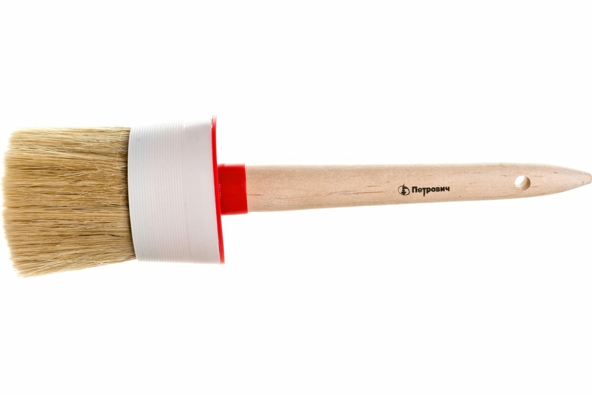 фото Кисть круглая, натуральная щетина, деревянная ручка П064 петрович (Артикул: 4100000180; Размер 70 мм)