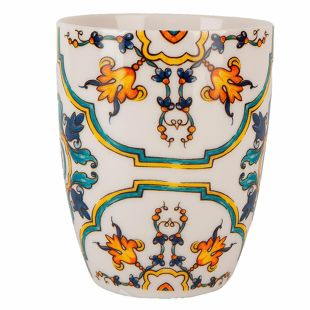 Набор кружек 2 шт "Сицилия", 12х8х10 см, объем 360 мл, фарфор, Nouvelle, белый/желтый/синий/зеленый — фото 1