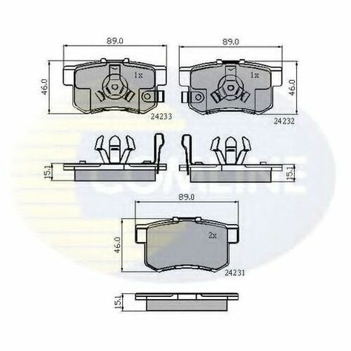 Комплект тормозных колодок Comline CBP31736 для Honda Accord IX, VII, VIII, CR-V II, III