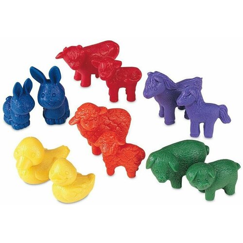 Развивающие фигурки Learning Resources Мамы и малыши где чей малыш игровой набор из 12 фигурок животных счетный материал 729₽