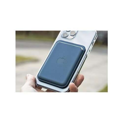 MagSafe leather wallet картхолдер черный