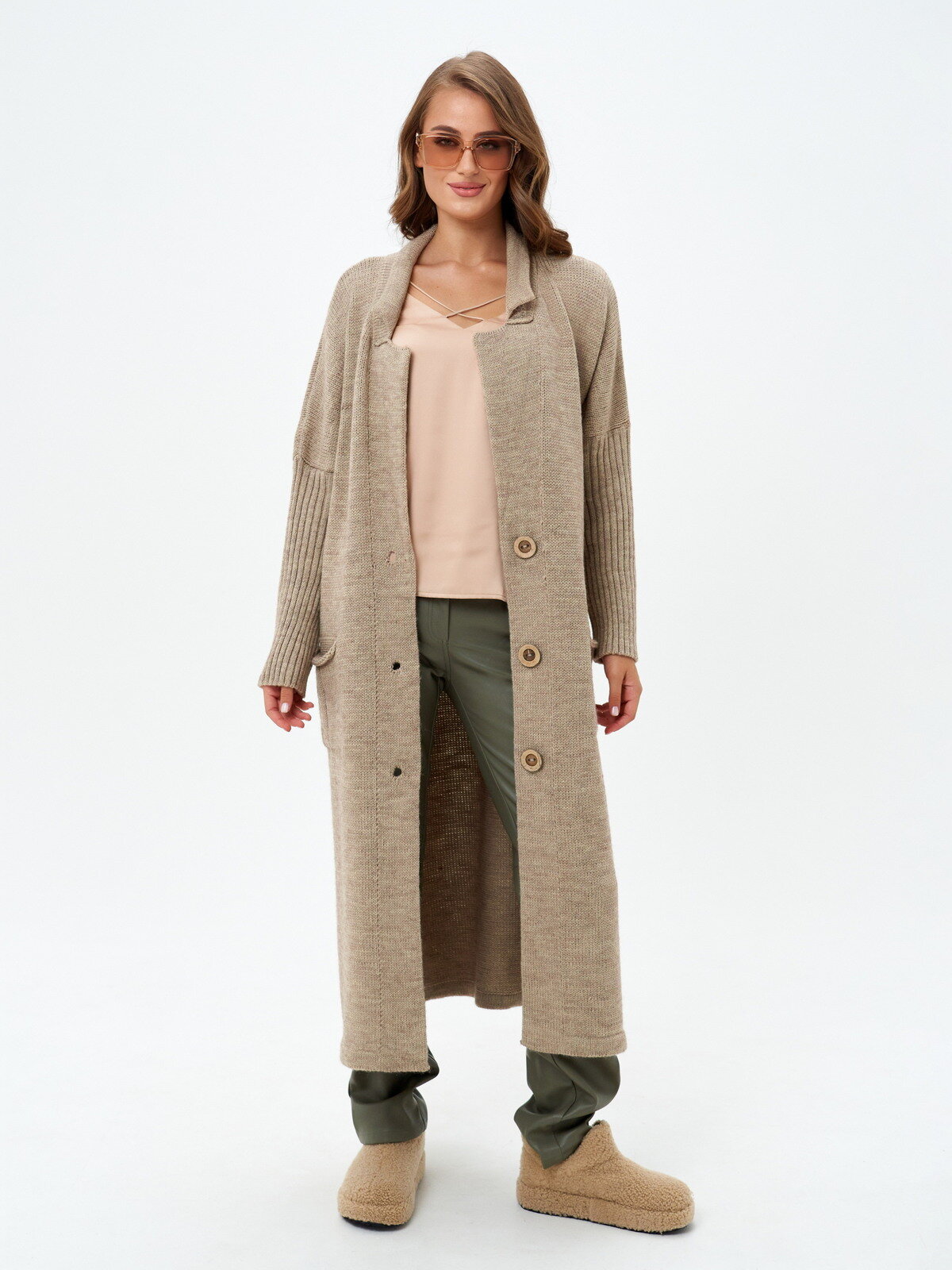 Кардиган Daffy World, размер 44-48, бежевый — фото 1