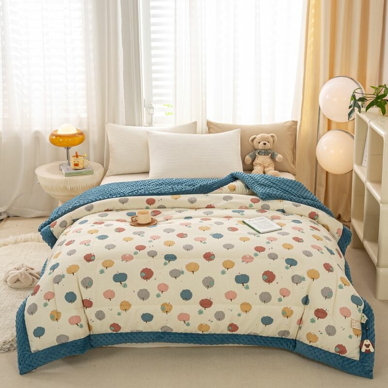 Стеганое одеяло, толстое хлопчатобумажное зимнее теплое одеяло