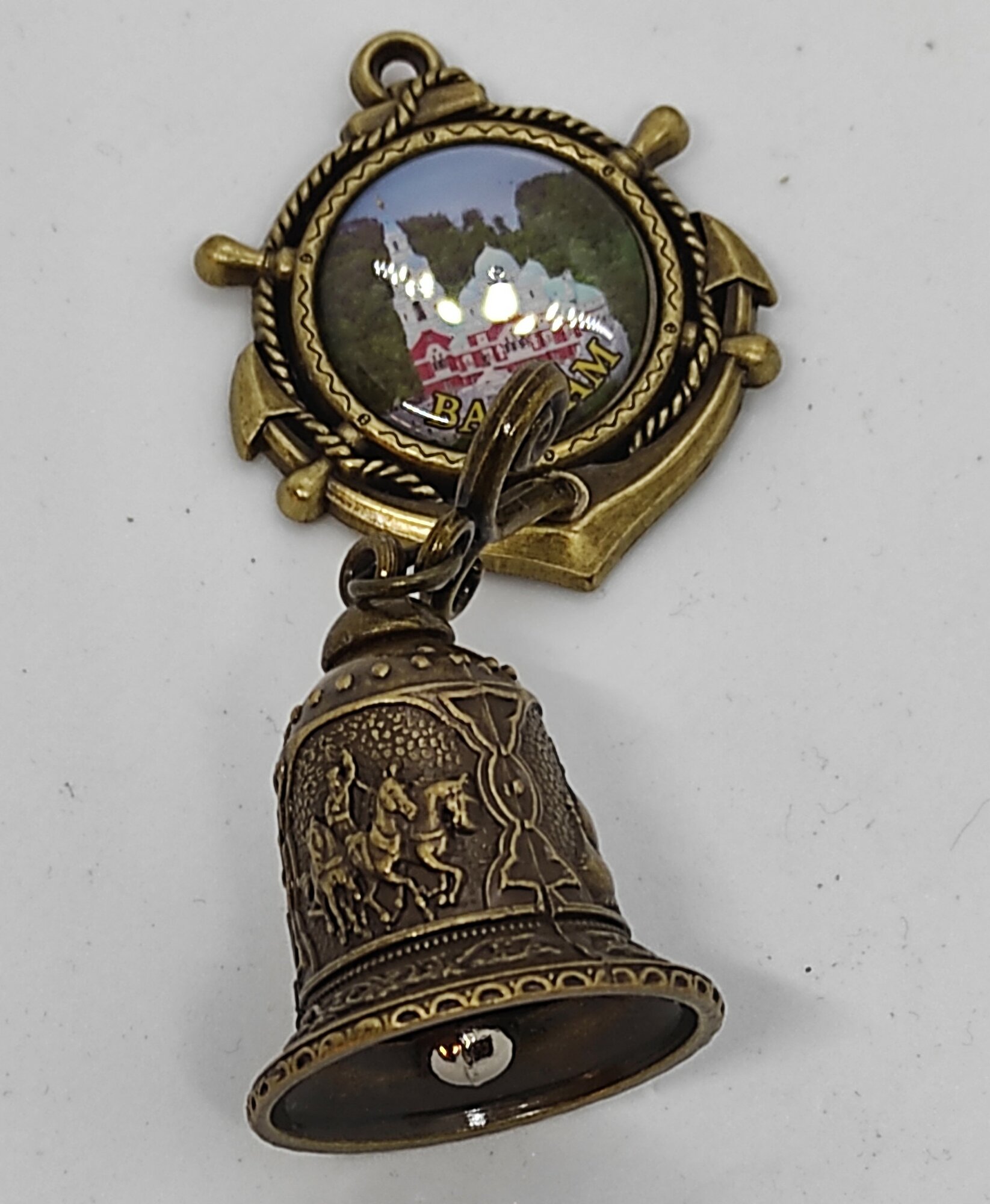 Магнит-колокольчик "валаам-якорь ", бронза